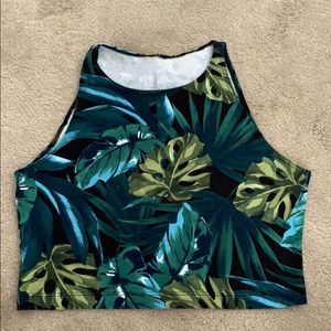 American Apparel Palm Leafs Crop Top
